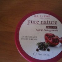 Ночной крем-антиоксидант для лица Oriflame Pure Nature "Гранат и ягода асаи"