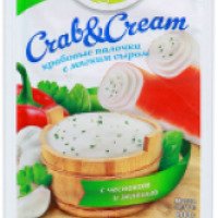 Крабовые палочки с мягким сыром Меридиан "Crab&Cream" с чесноком и зеленью охлажденные
