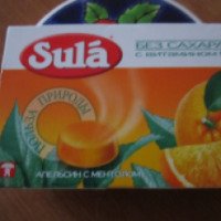 Карамель леденцовая Sula со вкусом апельсина и ментола