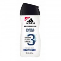 Мужской гель для душа и шампунь Adidas Body-Hair-Face Hydra Sport