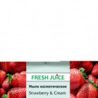 Мыло косметическое Fresh Juice "Клубника и сливки с глицерином"
