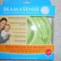 Набор посуды для малыша MamaSense "Тарелочка, глубокая тарелочка, ложка, вилка"