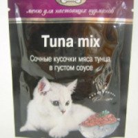 Корм для кошек Gina Tuna mix Сочные кусочки мяса тунца в густом соусе