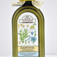 Шампунь для окрашенных волос Зеленая Аптека "Ромашка лекарственная и льняное масло"