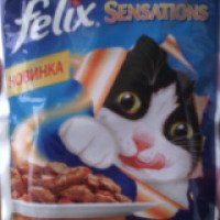 Корм консервированный для кошек Purina Felix Sensation с говядиной в желе с томатами