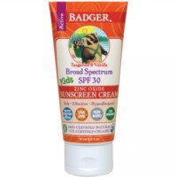 Солнцезащитный крем для детей с оксидом цинка Badger Company Broad Spectrum SPF 30, мандарин и ваниль