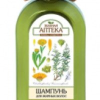 Шампунь для жирных волос Зеленая аптека "Календула лекарственная и розмариновое масло"