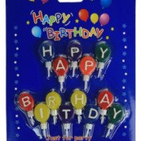 Набор свечей для торта Happy Birthday "С днем рождения"