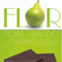 Шоколад темный Flor Degustation с грушей и миндалем в карамели