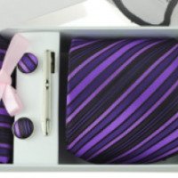 Мужской набор аксессуаров (галстук+запонки+платок) Aliexpress