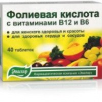 БАД Эвалар "Фолиевая кислота с витаминами B12 и В6"