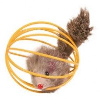Игрушка для котов Pet Club "Мышка в проволочном шаре"