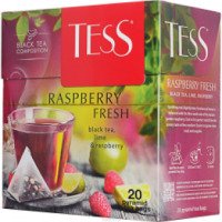 Чай черный Tess Raspberry Fresh в пирамидках с малиной и ароматом лайма