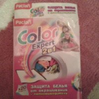 Салфетки для стирки цветного белья Paclan Color Expert 2в1