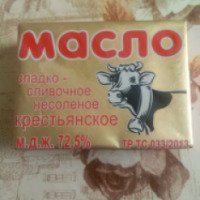 Масло сладко-сливочное несоленое Параллель "Крестьянское" 72.5%