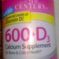 Витамины 21st Century Health Care Calcium 600+D3
