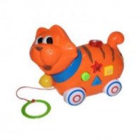 Музыкальная игрушка-каталка Junfa Toys "Кот" на веревочке