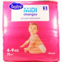 Детские подгузники Auchan baby MIDI Changes