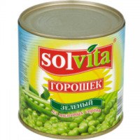 Горошек зеленый консервированный Solvita