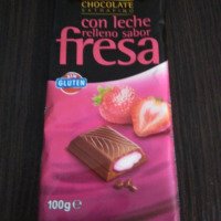 Молочный шоколад Hacendado Fresa