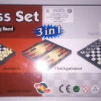Игра L&J "3 в 1" Шашки, шахматы, нарды магнитные