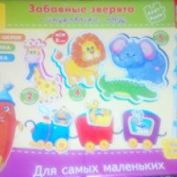 Развивающий набор Vladi Toys "Забавные зверята, шнуровка поезд"
