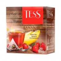Черный чай Tess в пирамидках "Клубника и банан"