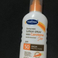 Солнцезащитный лосьон Top ten Sunscreen Lotion Spray with Carotene SPF 50