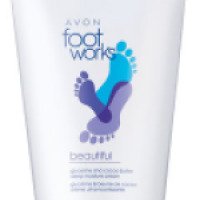 Интенсивно увлажняющий крем для ног Avon Foot Works с глицерином и маслом какао