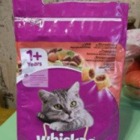 Полнорационный сухой корм для взрослых котов Whiskas 1+ years с говядиной