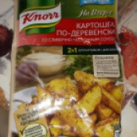 Приправа Knorr на второе "Картошка по-деревенски со сливочно-чесночным соусом"