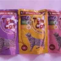Корм консервированный для кошек "Том Кэт" с говядиной (мясные кусочки в желе)