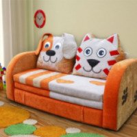 Детский диван-кровать М-стиль "Кот и пес"