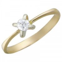 Золотое кольцо с фианитом Swarovski "Диамант"