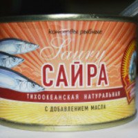 Консервы рыбные Славянский-2000 Сайра тихоокеанская натуральная с добавлением масла